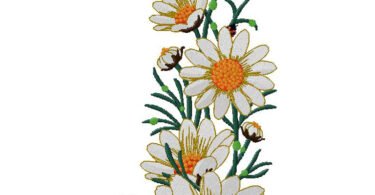 floral machine embroidery design