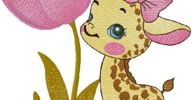 Baby Giraffe embroidery design for free download