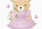 Baby Teddy machine embroidery design