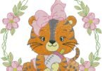 Baby Tiger machine embroidery design