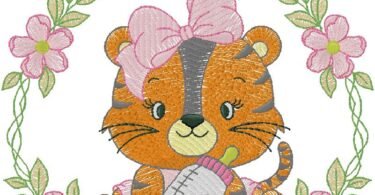 Baby Tiger machine embroidery design
