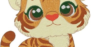 Baby Tiger machine embroidery design