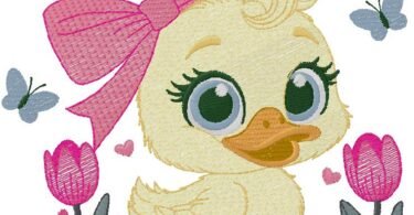 Baby duck embroidery design for free download