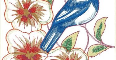 Bird machine embroidery design