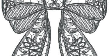 Bow embroidery design for free download 