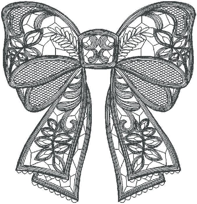 Bow embroidery design for free download 