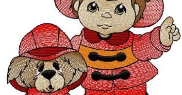 Boy with Dog embroidery design for free download