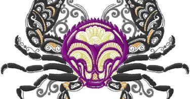  Crab embroidey Design