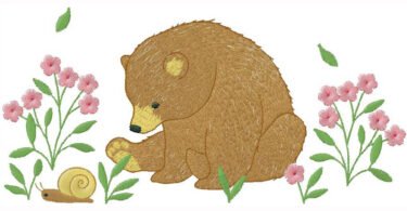Cute Bear embroidery design for free download