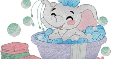 Cute Elephant embroidery design for free download