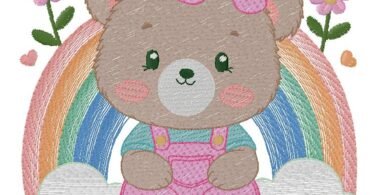 Cute Teddy embroidery design for free download