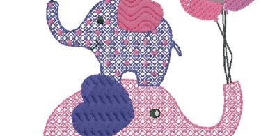 Elephant embroidery design for free download