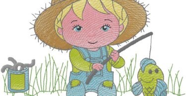 Fisher Boy Embroidery Design