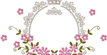 Floral and crown embroidery design for free download