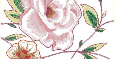 Floral machine embroidery design