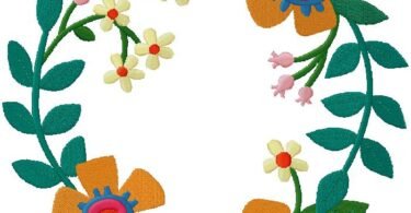 Floral machine embroidery design
