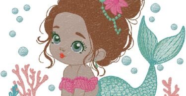Mermaid embroidery designs