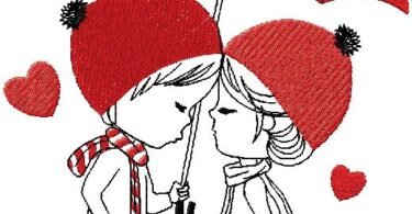 Romantic Couple - embroidery design