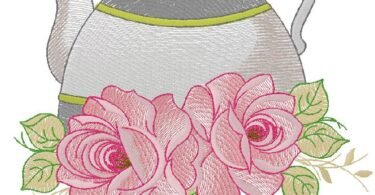 Teapot  machine embroidery design
