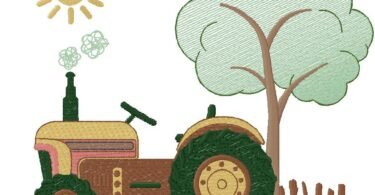 Tractor embroidery design for free download