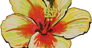 Yellow flower machine embroidery design