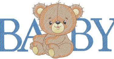 Baby Bear machine embroidery design