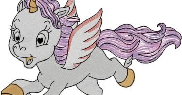 baby unicorn embroidery design