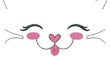 cat face embroidery design for free download