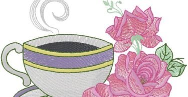 coffe cup- embroidery design