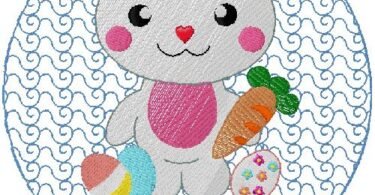 cute Bunny machine embroidery design