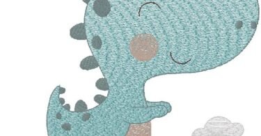 cute Dino embroidery design