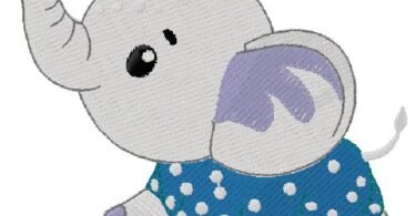 cute Elephant embroidery design