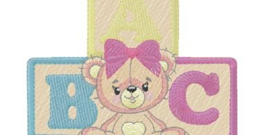 cute Girl Bear embroidery design