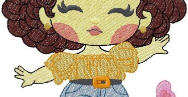 cute Girl - Machine Embroidery Design