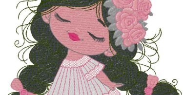 cute Girl - Machine Embroidery Design