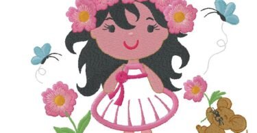 cute Girl embroidery design for free download