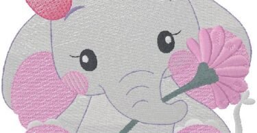 cute Elephant embroidery design for free download