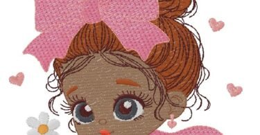 cute Baby Girl mahine embroidery Design