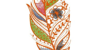 feathers embroidery design