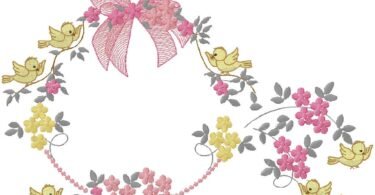 Floral machine embroidery design for free download