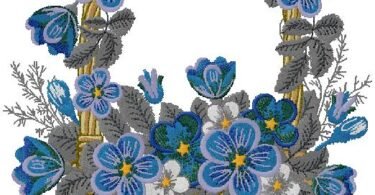 floral Basket - Machine Embroidery Design