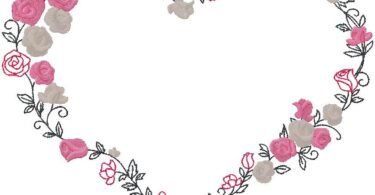 floral Heart machine embroidery design