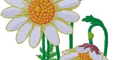 floral machine embroidery design