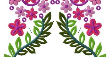 floral machine embroidery design