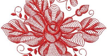 floral machine embroidery design