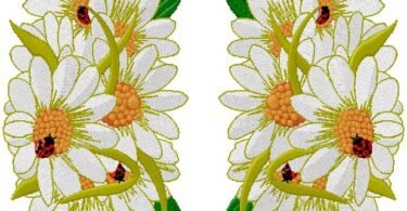 floral machine embroidery design