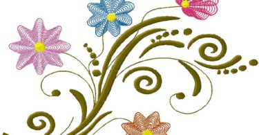 floral machine embroidery design