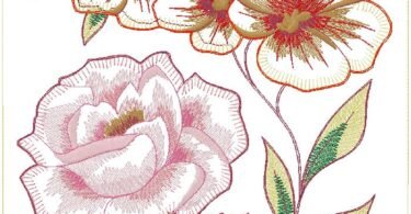 floral machine embroidery design