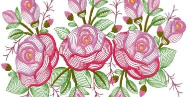 flowers machine embroidery design