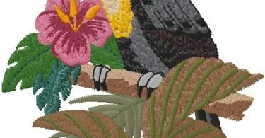 parrot machine embroidery design